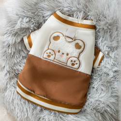 嬉皮狗 ——秋冬季狗狗韩版小熊棒球服牵引棉衣运动时尚中型犬0174