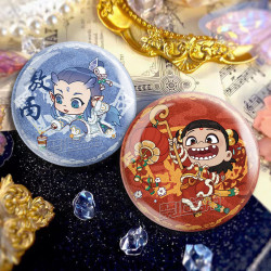 哪吒双闪吧唧魔童闹海电影周边二次元敖丙同人谷子徽章挂件礼物