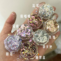 梨花姬特制小红书ins“1月”系列闪粉指甲亮片百搭美甲元素闪片