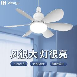 新款风扇灯节能静音家用吊扇灯遥控ABS材质马卡龙风一级能效适用