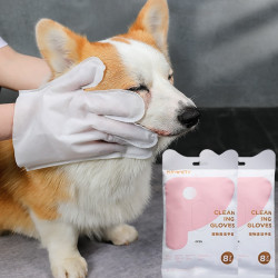 double yellow 猫咪免洗清洁手套除臭狗狗干免洗手套洗澡猫猫湿巾专用宠物用品