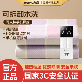彩阳 智能双温双控可机洗电热毯（紫韵款）
