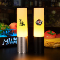恋虎 led充电酒吧台灯ktv酒店咖啡厅装饰桌灯小夜灯圆柱金属手握棒台灯