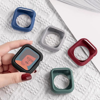 匠戴 适用applewatchS11硅胶保护壳S10/9边框壳iwatch苹果手表保护壳SE