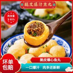 美园 爽滑加大美园脆皮爆心鱼丸四纯香肉夹心爆汁海鱼蛋新鲜960g