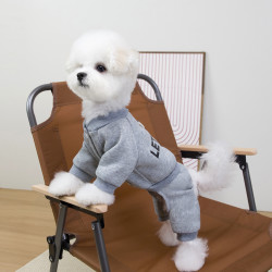 狗狗衣服四脚秋冬季加绒卫衣泰迪比熊小型犬可牵引宠物服装冬季