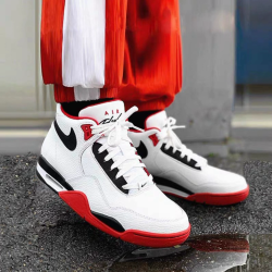 NIKE 男鞋FLIGHT LEGACY高帮运动鞋复古篮球鞋黑红 BQ4212-100