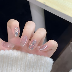 JohonGirls'/琴岛小嫚猫眼气质爆闪极光钻纯手工穿戴甲