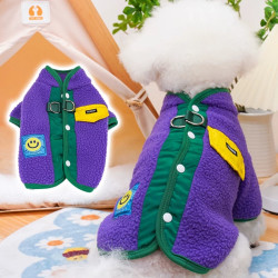 炫当家 秋冬季狗狗衣服小型犬比熊泰迪保暖可牵引博美防寒两脚衣宠物衣服