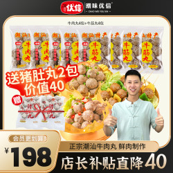 潮味优信 正宗潮汕牛肉丸爆汁牛筋丸子火锅食材