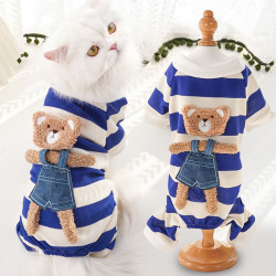 谷狗 宠物用品冬天洋气四脚衣狗狗猫咪衣服宠物衣服泰迪狗衣服牛仔服