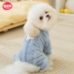 嬉皮狗 ——秋冬季狗狗保暖牵引四脚绒衣泰迪宠物狗衣服0331