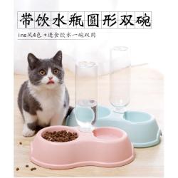 猫粮碗喝水狗盆狗碗二合一宠物碗双碗猫食盆大容量狗狗猫咪用品