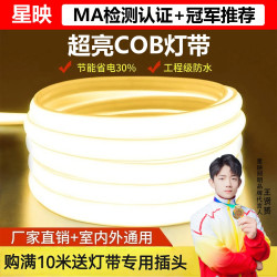 超亮cob灯带自粘led灯带高压220V客厅线型灯户外防雨软灯条