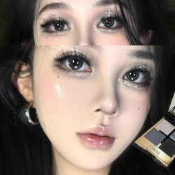 清冷灰紫色！四色眼影盘女2025新款烟熏细闪珠光亮片爆闪懒人日常
