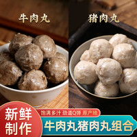 正宗潮汕特产牛肉丸猪肉丸2斤组合套餐  新鲜爆汁火锅丸子250g/包