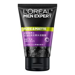 巴黎欧莱雅 炭爽洁面膏100ml 男士控油抗黑头洗面奶