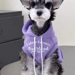 宠物猫狗衣服秋冬潮牌糖果色无袖口袋卫衣防掉毛