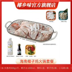 椰乡味 海南椰子鸡火锅套餐 散养文昌鸡900g 约3人份