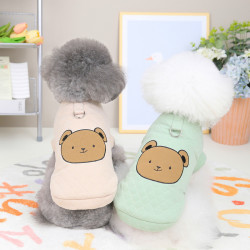 狗狗衣服秋冬装新款带拉环棉衣泰迪宠物服装冬季加绒22棕熊棉背心