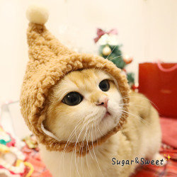宠物猫咪帽子冬保暖冬季泰迪小型犬帽头饰比熊狗狗可爱头套巫师帽