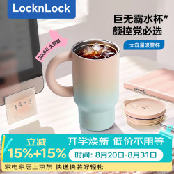 LOCK&LOCK 316不锈钢吸管保温杯 橙色 800ml