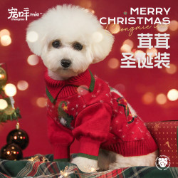 宠咩 狗狗衣服猫咪柯基比熊犬雪纳瑞柴犬泰迪毛衣圣诞宠物衣服暖冬