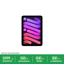 Apple iPad mini 7 2024款 平板电脑（A17 Pro、512GB、WLAN版、紫色）
