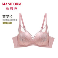 曼妮芬 芙罗拉系列 无钢圈刺绣文胸 M杯 黑色