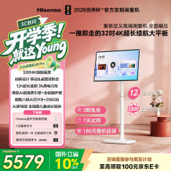 海信 X8 Pro 4K长续航柔光护眼屏 平板电视  WiFi版 MT8195 大白 256GB 8GB