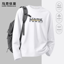 马克华菲 男士100%纯棉长袖T恤衫