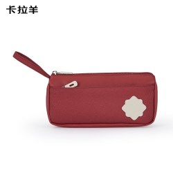 卡拉羊 防泼水大容量双层文具笔袋