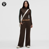 lululemon 丨Scuba 女士中腰阔腿运动裤*拉绒*亚洲版型 LW5GYQA 胡桃棕 XS