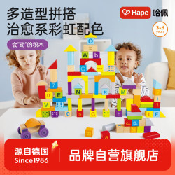 Hape E8488 双面字母数字积木 100颗粒 桶装