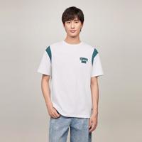 TOMMY HILFIGER TommyJeans男纯棉平纹针织撞色刺绣街头运动圆领短袖T恤上衣