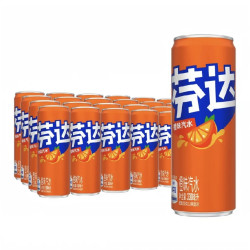 芬达 可口可乐 含汽饮料橙味汽水摩登罐330ml*24罐