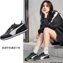 PUMA 男鞋女鞋24秋冬款Turin3运动鞋透气软皮德训鞋休闲鞋 399068-01/黑色-彪马白/撞色跑道 38.5/245mm/5.5