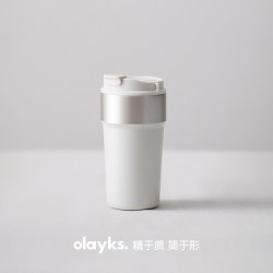 欧莱克 立时保温杯女2024316不锈钢咖啡杯500ml吸管饮用水杯