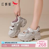 红蜻蜓 女鞋增高显瘦网面鞋 轻便镂空透气网面鞋女士魔术贴休闲运动鞋
