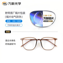 万新 1.60防蓝光近视镜片（哈气防伪）+超轻TR镜架多款可选