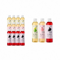喜茶 轻果茶柚柚蔓越莓葡萄饮料混合口味450ml*12瓶