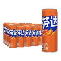 88VIP：芬达 含汽饮料橙味汽水 330ml*24罐