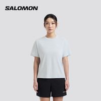 萨洛蒙 女款 户外运动潮流休闲舒适透气短袖T恤 AMPHI SHORT SLEEVE 淡蓝色 D00680 S 160/80A