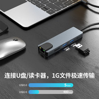 typec转接头多合一分线器usb 5合1