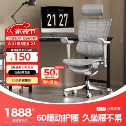 Ergonor 保友 优b雄鹰 人体工学电脑椅 银白网 可旋转可升降扶手