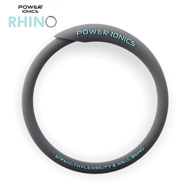 power ionics 潮牌RHINO犀牛男女负离子能量手环时尚防水运动手镯饰品 冰灰 大码(内圈周长19厘米)