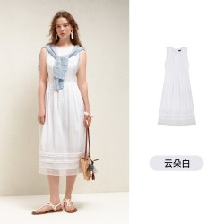 TEENIE WEENIE [赵露思同款]TeenieWeenie小熊千金度假裙26夏无袖含桑蚕丝连衣裙