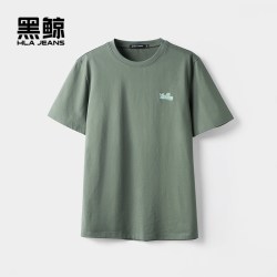 海澜之家 旗下黑鲸小印花短袖T恤男夏季圆领休闲短t男