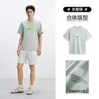 太平鸟 男装 凉感高支索罗娜T恤夏季潮流休闲刺绣短袖体恤男