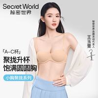 SecretWorld 秘密世界（SecretWorld）王玉雯同款内衣女聚拢小胸显大美背无痕防下垂新款圆圆杯文胸罩